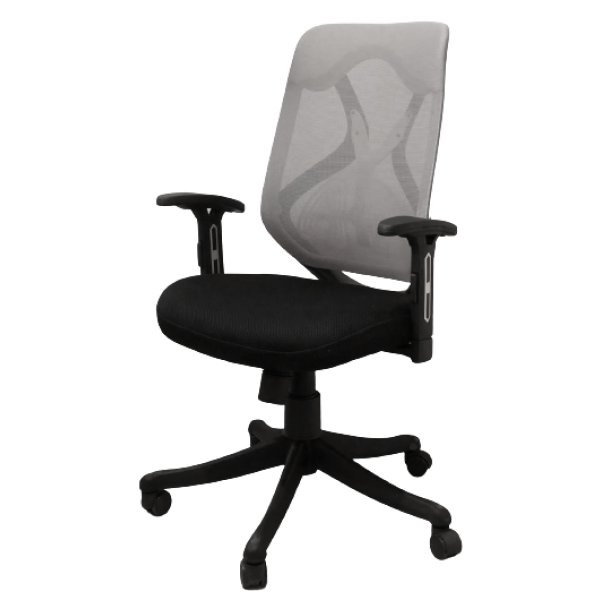 Adjustable Handle Mesh Workstation Chair in Black