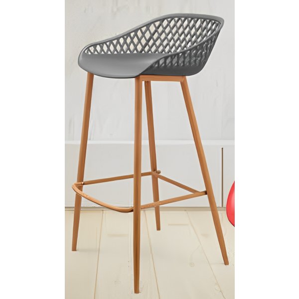 Bar Stool with Square-Shaped Footrest Frame