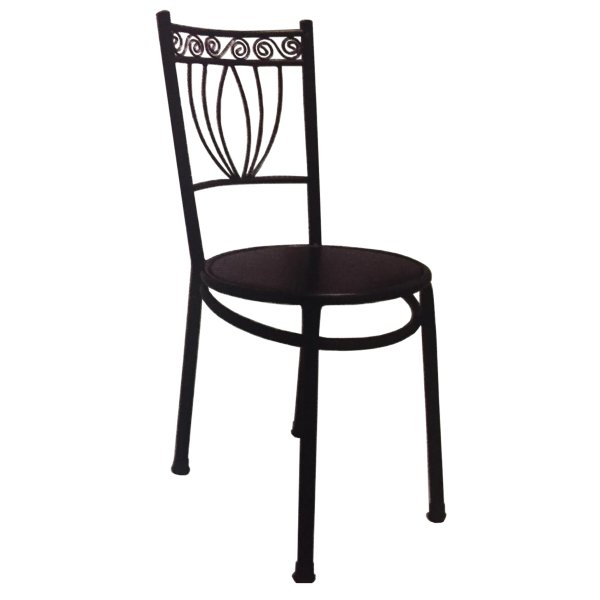 Cafeteria Chair with Iron Round Seat