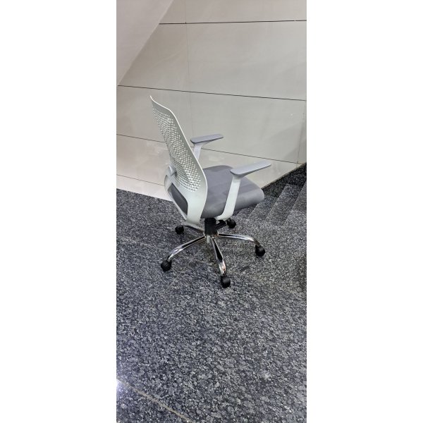 Classic White and Grey Mesh Chair