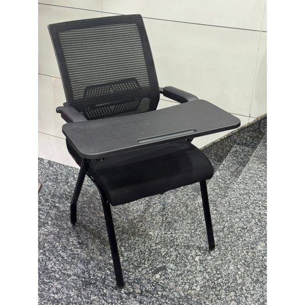 Classroom Student Desk - Writing Pad Chair in Black