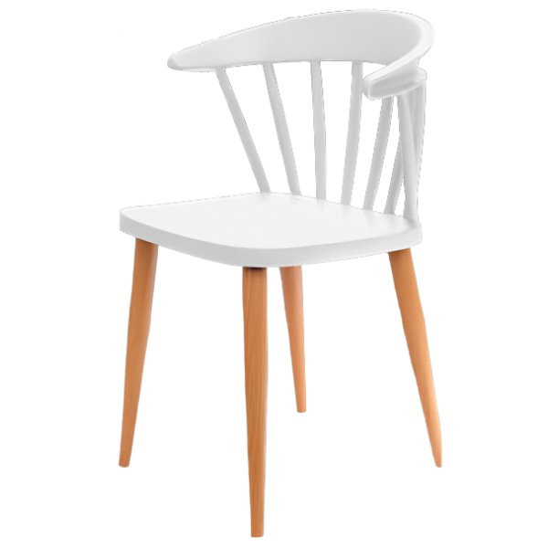 Dining Cafe Plastic Chair with Metal Leg