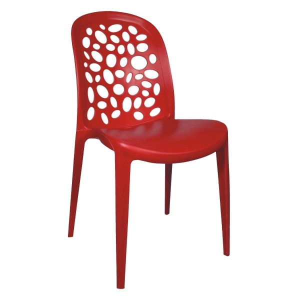 Green Perforated Back Plastic Cafe Chair