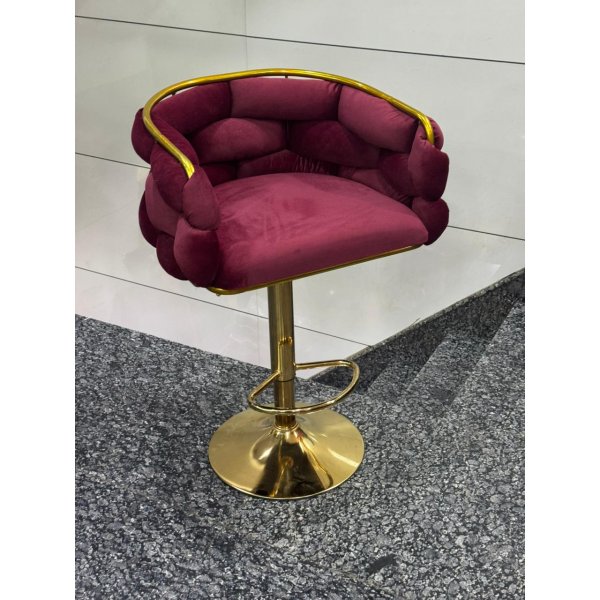 Luxury Bar Stool with Cushion Seat and Golden Frame