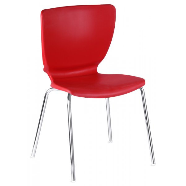 Modern Plastic Shell Chair with Chrome Legs