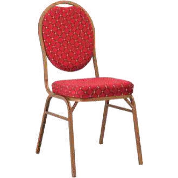 Oval Back Banquet Chair in Red