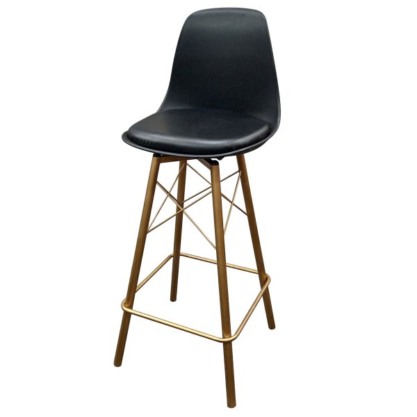Plastic Bar Stool with Cushion Seat