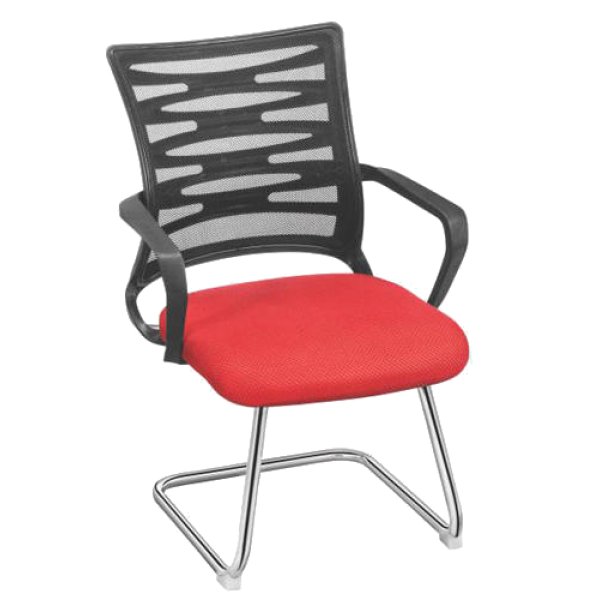 Red Cushion Seat Mesh Office Chair