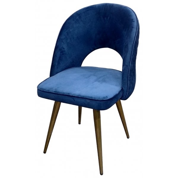 Restaurant Chair in Blue with Perforated Back