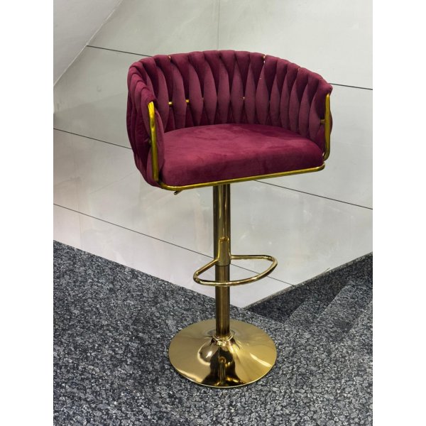 Royal Bar Stools with Cushion Seat and Golden Frame