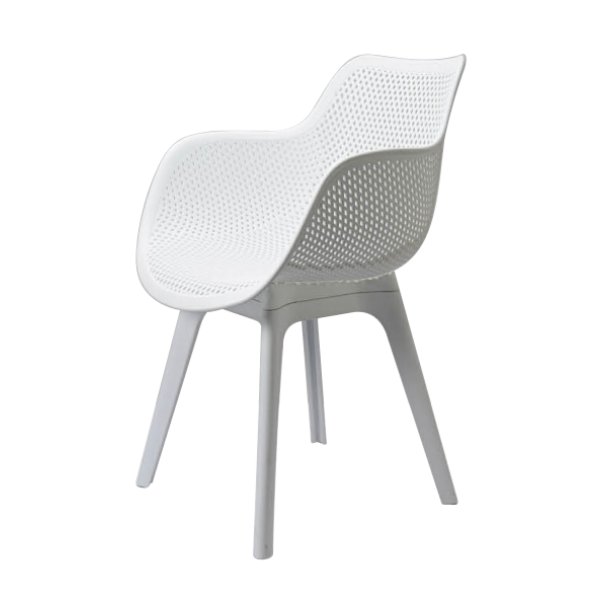 Single Piece Molded Plastic Seat and Backrest Cafe Chair