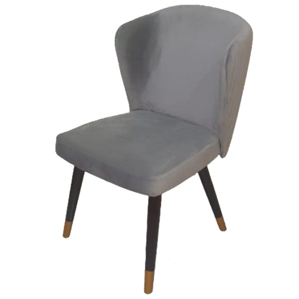Velvet Cafe Chair with Wooden Structure